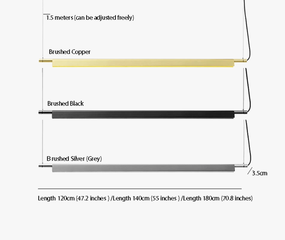 Suspension design scandinave linéaire avec compendium LED longue | Marco Lucetti