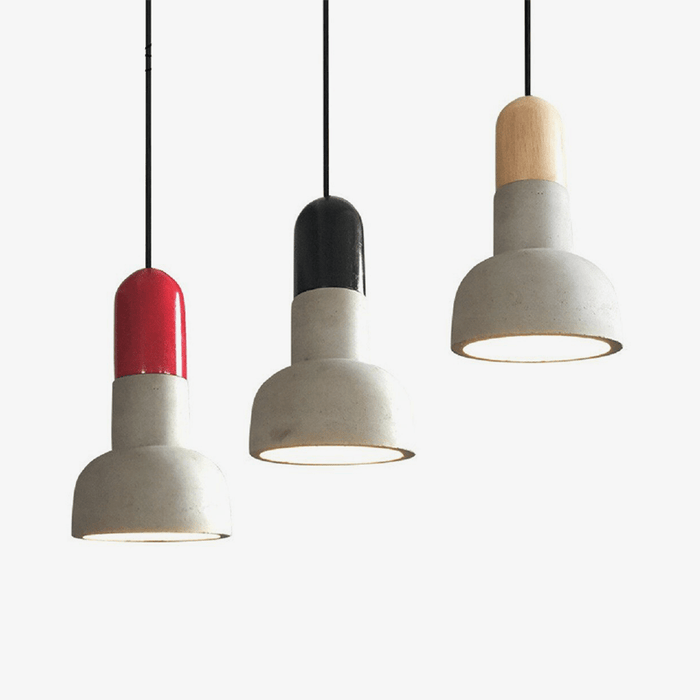 Suspension Nordic - Design Ciment et Base Colorée