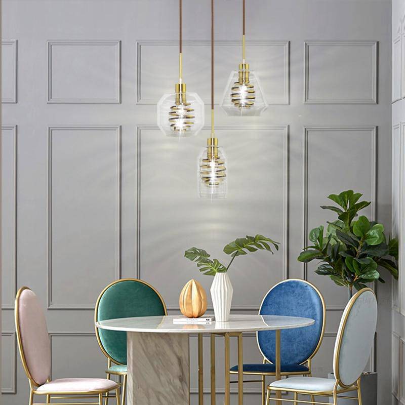 Suspension Design Verre & Spirale Dorée | Marco Lucetti