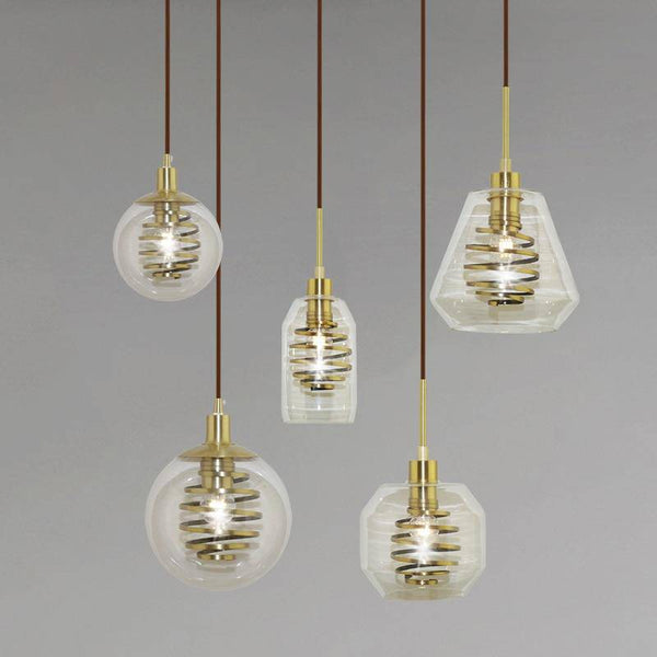 Suspension Design Verre & Spirale Dorée | Marco Lucetti