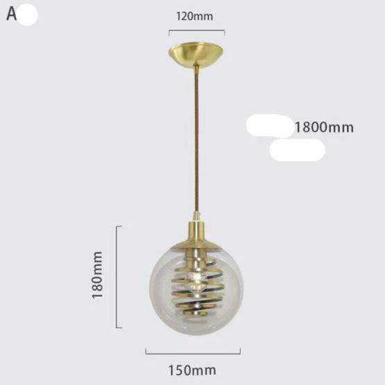 Suspension Design Verre & Spirale Dorée | Marco Lucetti A