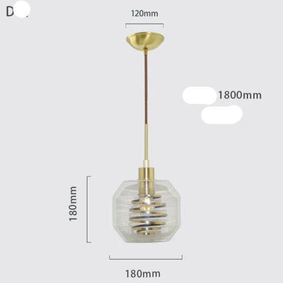 Suspension Design Verre & Spirale Dorée | Marco Lucetti D