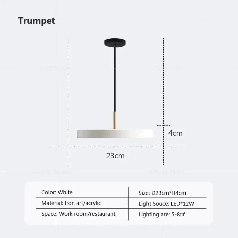 Suspension Discobright LED - Éclairage Moderne Suspendu - Décoration Luminaire Lustre | Marco Lucetti LPL124 Blanc 23cm / Gradation continue-RC
