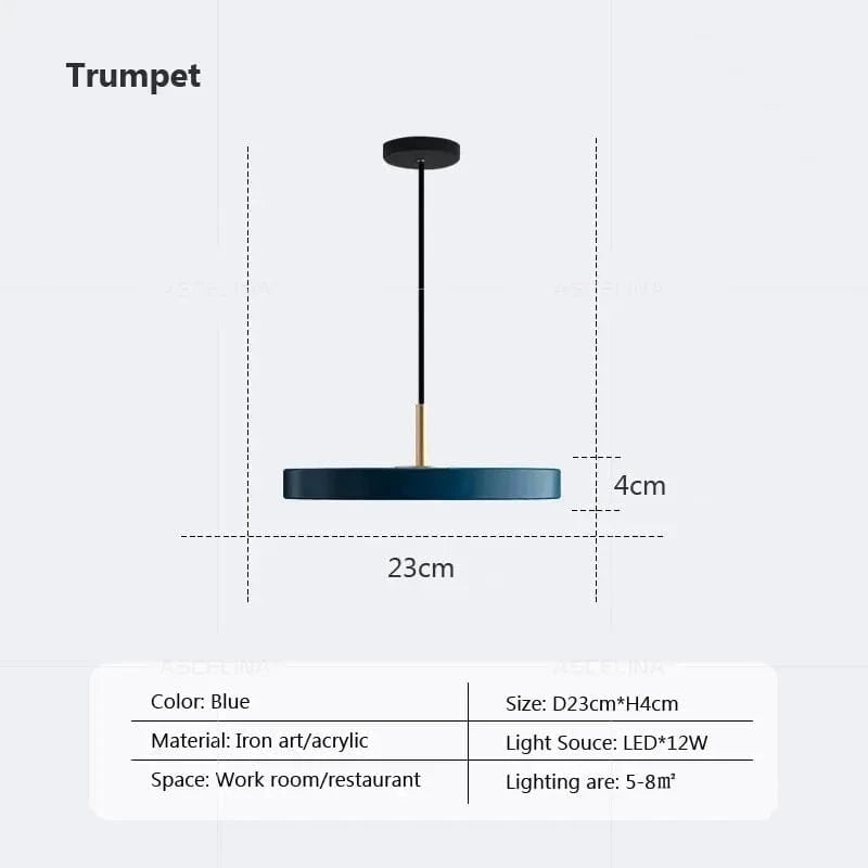Suspension Discobright LED - Éclairage Moderne Suspendu - Décoration Luminaire Lustre | Marco Lucetti LPL124 Bleu 23cm / Gradation continue-RC
