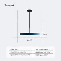 Suspension Discobright LED - Éclairage Moderne Suspendu - Décoration Luminaire Lustre | Marco Lucetti LPL124 Bleu 23cm / Gradation continue-RC