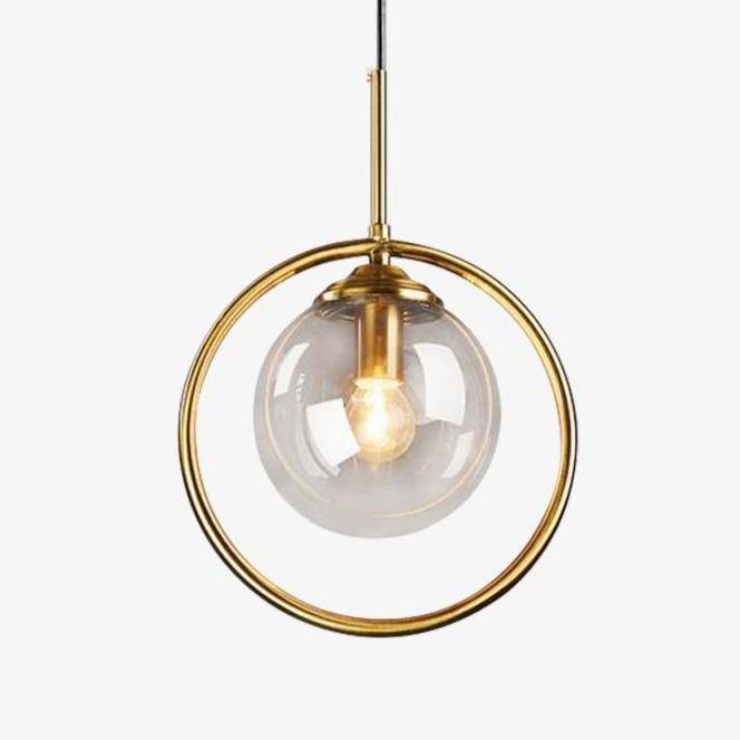 Suspension dorée à LED - Boule en verre fumé | Marco Lucetti A