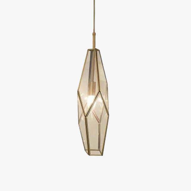 Suspension dorée design en métal et verre varié | Marco Lucetti A / Naturelle