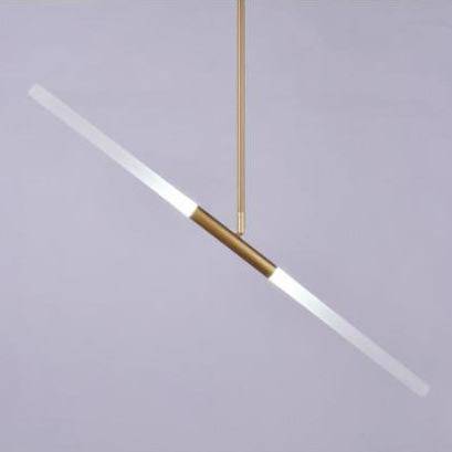 Suspension dorée en tube design chic | Marco Lucetti 2 lampes