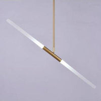 Suspension dorée en tube design chic | Marco Lucetti 2 lampes