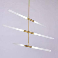 Suspension dorée en tube design chic | Marco Lucetti 6 lampes