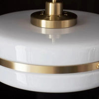 Suspension Dorée en Verre Laiteux | Marco Lucetti