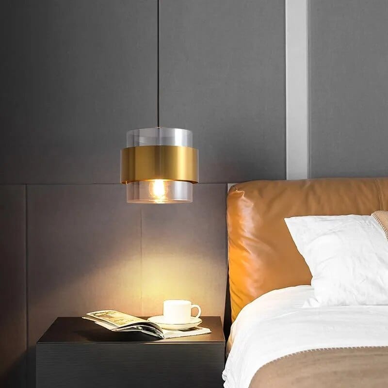 Suspension dorée en verre. | Marco Lucetti