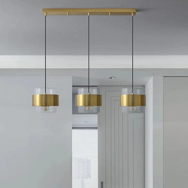 Suspension dorée en verre. | Marco Lucetti