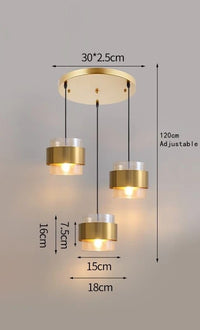 Suspension dorée en verre. | Marco Lucetti Ambre B / Blanc froid