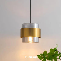 Suspension dorée en verre. | Marco Lucetti Gris fumé A / Blanc froid