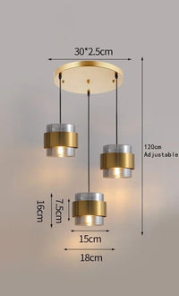 Suspension dorée en verre. | Marco Lucetti Gris fumé B / Blanc froid