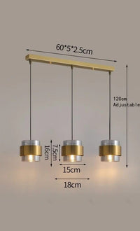 Suspension dorée en verre. | Marco Lucetti Gris fumé C / Blanc froid