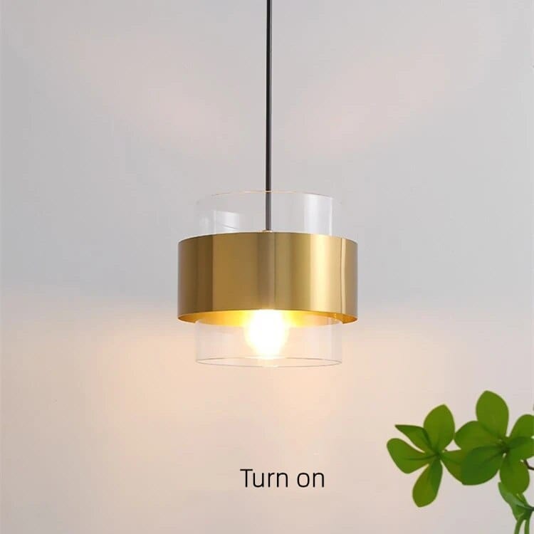 Suspension dorée en verre. | Marco Lucetti Transparent A / Blanc froid