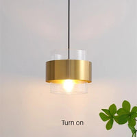 Suspension dorée en verre. | Marco Lucetti Transparent A / Blanc froid