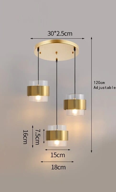 Suspension dorée en verre. | Marco Lucetti Transparent B / Blanc froid