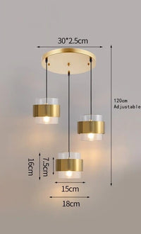 Suspension dorée en verre. | Marco Lucetti Transparent B / Blanc froid