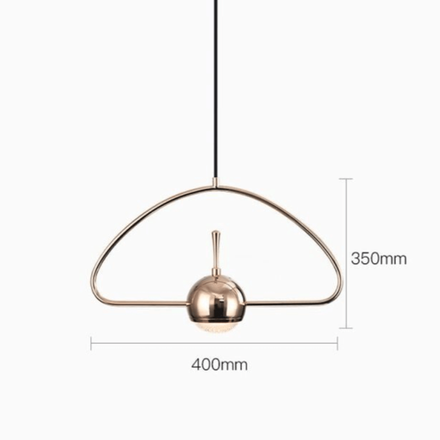 Suspension dorée LED aux formes design. | Marco Lucetti 40 x 35cm