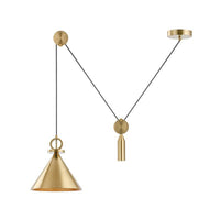 Suspension dorée LED - Fil Pulley | Marco Lucetti