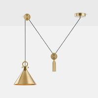 Suspension dorée LED - Fil Pulley | Marco Lucetti