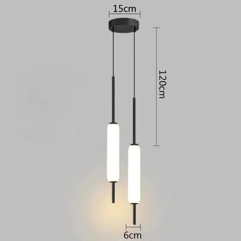 Suspension Double Tête Scandinave Minimaliste | Marco Lucetti Noir-2 têtes / Blanc froid