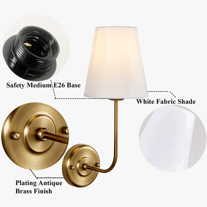 Suspension Double Vintage Antique à 2 Lumières avec Entonnoir Évasé et Abat-jour en Tissu Beige en Lin | Marco Lucetti