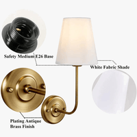 Suspension Double Vintage Antique à 2 Lumières avec Entonnoir Évasé et Abat-jour en Tissu Beige en Lin | Marco Lucetti