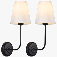 Suspension Double Vintage Antique à 2 Lumières avec Entonnoir Évasé et Abat-jour en Tissu Beige en Lin | Marco Lucetti