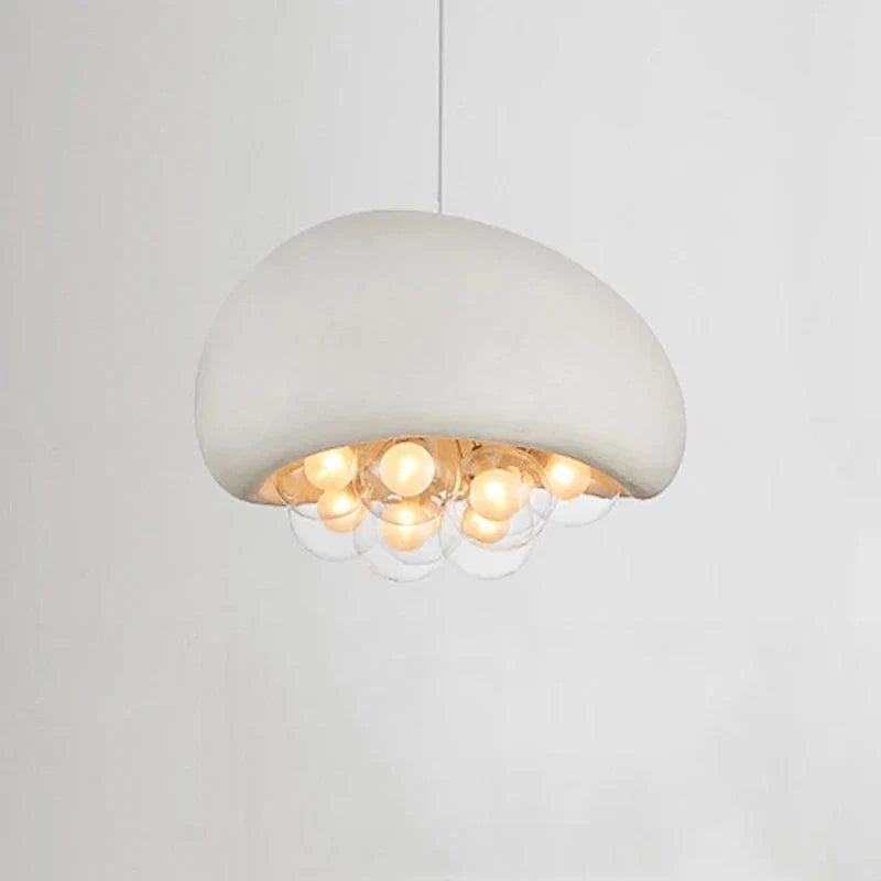 Suspension Droplight Wabi Sabi pour une salle à manger minimaliste et créative, couleur crème | Marco Lucetti