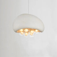 Suspension Droplight Wabi Sabi pour une salle à manger minimaliste et créative, couleur crème | Marco Lucetti