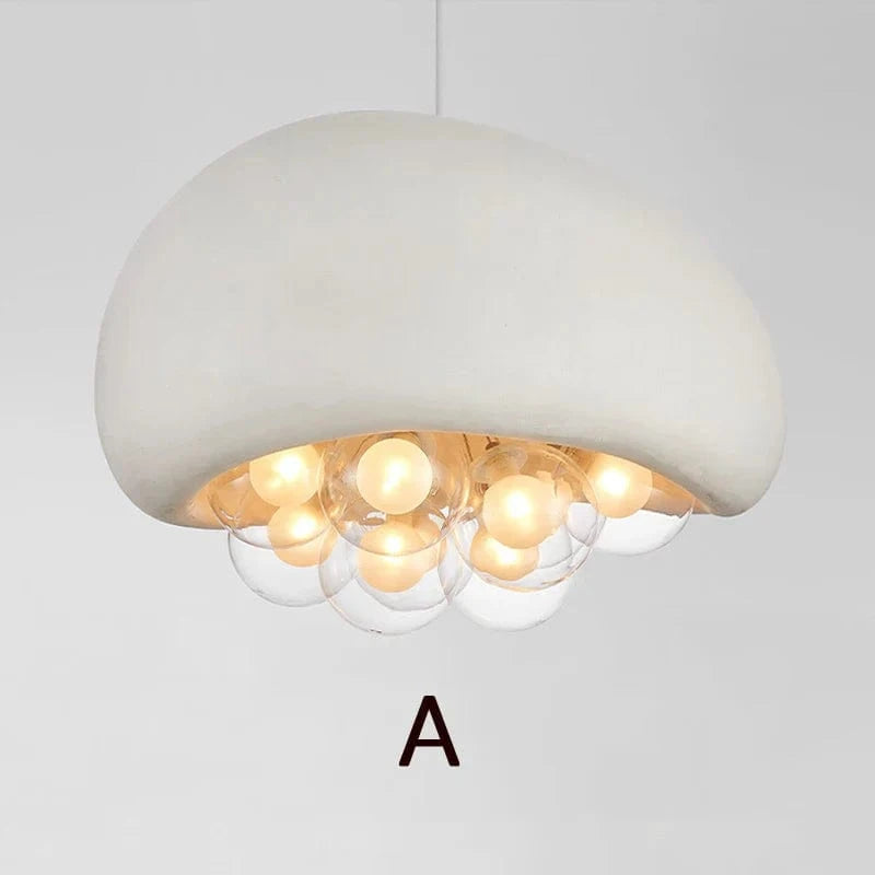 Suspension Droplight Wabi Sabi pour une salle à manger minimaliste et créative, couleur crème | Marco Lucetti A blanc