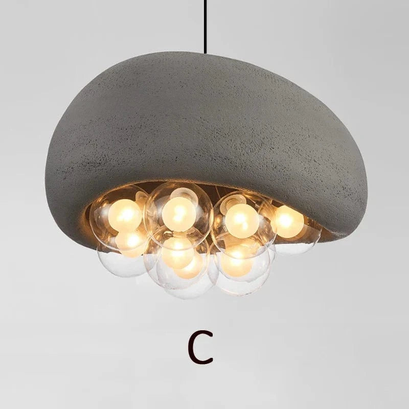 Suspension Droplight Wabi Sabi pour une salle à manger minimaliste et créative, couleur crème | Marco Lucetti C-Gris