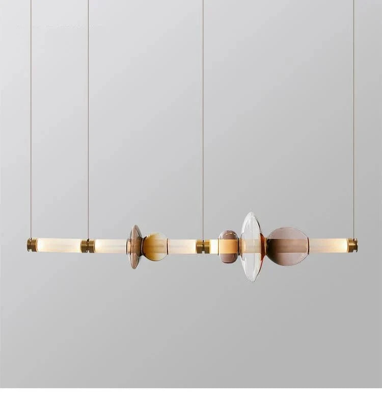 Suspension Duplex Moderne pour Hall avec Escalier en Verre | Marco Lucetti B 120 cm de longueur