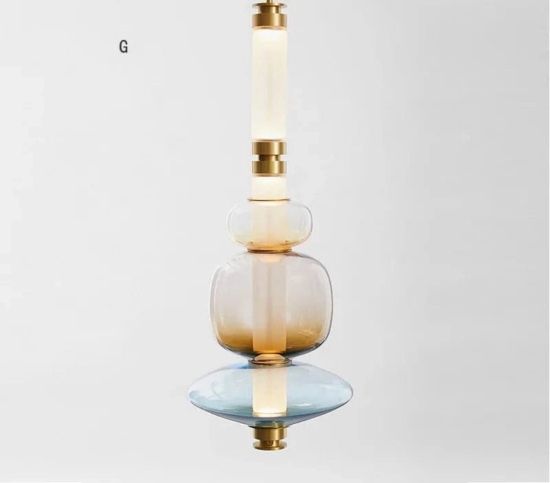 Suspension Duplex Moderne pour Hall avec Escalier en Verre | Marco Lucetti G 85 cm de longueur