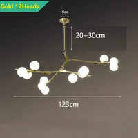Suspension Éclairage Intérieur Nordique pour Escalier - Style Moderne | Marco Lucetti 12 têtes doré / Blanc froid
