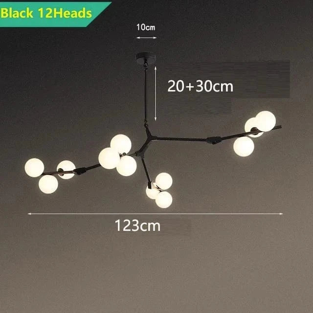Suspension Éclairage Intérieur Nordique pour Escalier - Style Moderne | Marco Lucetti 12 têtes noires / Blanc froid