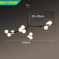 Suspension Éclairage Intérieur Nordique pour Escalier - Style Moderne | Marco Lucetti 12 têtes noires / Blanc froid