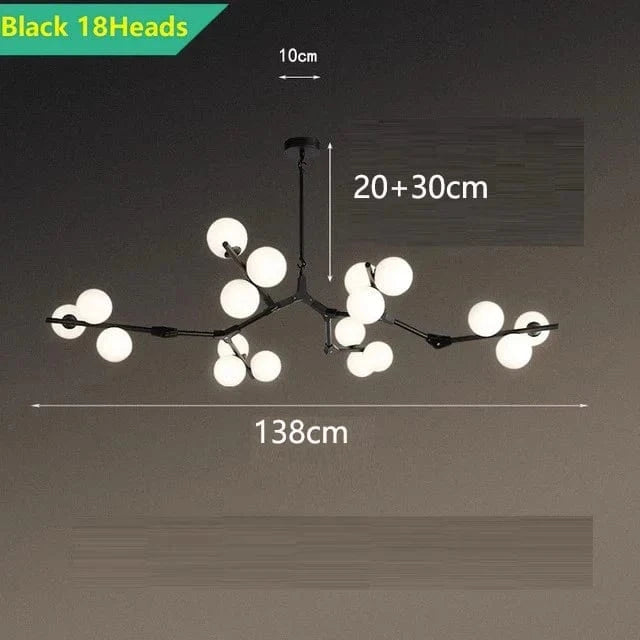 Suspension Éclairage Intérieur Nordique pour Escalier - Style Moderne | Marco Lucetti 18 têtes noires / Blanc froid