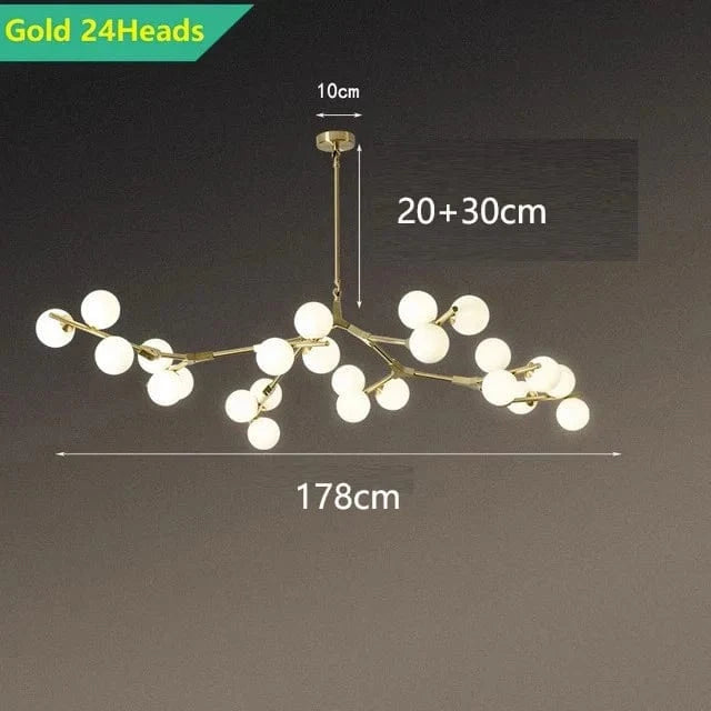 Suspension Éclairage Intérieur Nordique pour Escalier - Style Moderne | Marco Lucetti 24 têtes doré / Blanc froid