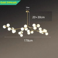 Suspension Éclairage Intérieur Nordique pour Escalier - Style Moderne | Marco Lucetti 24 têtes doré / Blanc froid