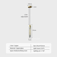 Suspension Éclat de Verre et Cuivre | Marco Lucetti PL862 Cuivre / Blanc froid