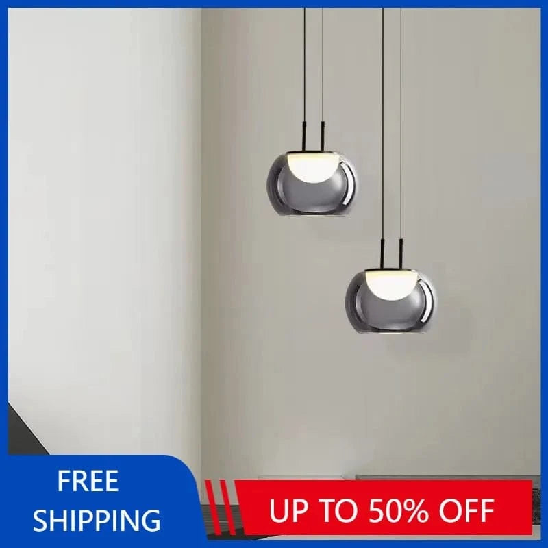 Suspension Élégance en verre fumé gris. | Marco Lucetti