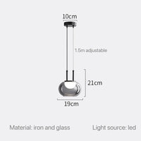 Suspension Élégance en verre fumé gris. | Marco Lucetti B-petit / Blanc froid