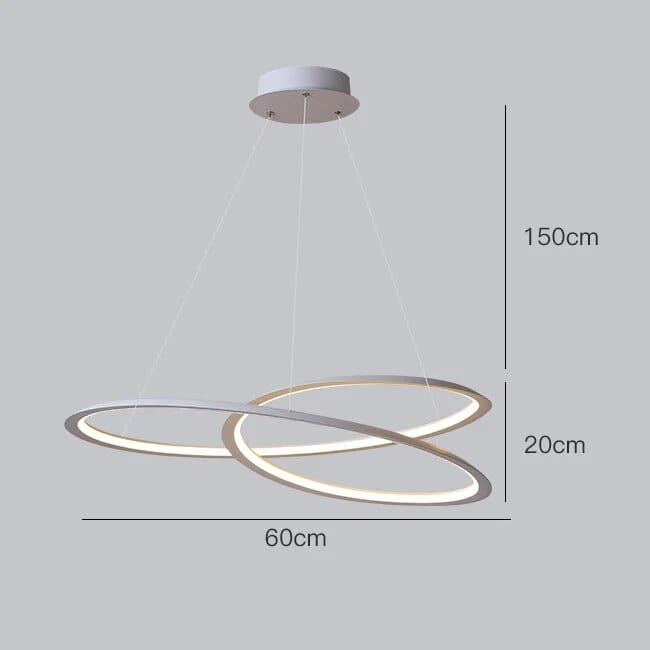 Suspension Élégance pour Salon | Marco Lucetti 60 cm blanc / Lumière neutre