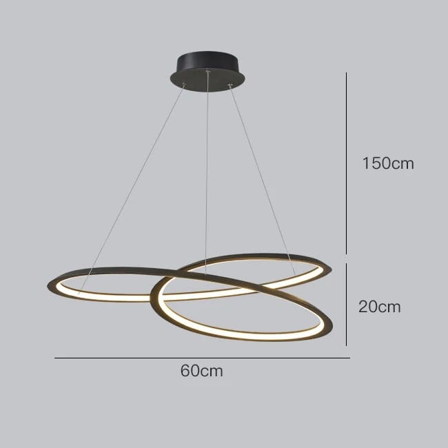 Suspension Élégance pour Salon | Marco Lucetti 60 cm noir / Lumière neutre