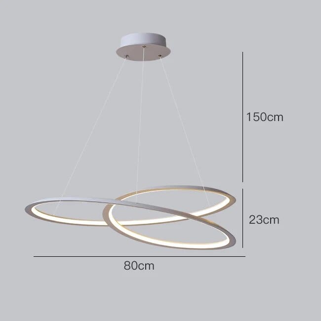 Suspension Élégance pour Salon | Marco Lucetti 80 cm blanc / Lumière neutre